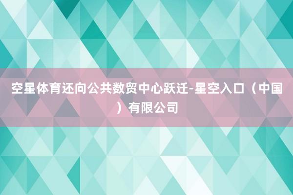 空星体育还向公共数贸中心跃迁-星空入口（中国）有限公司