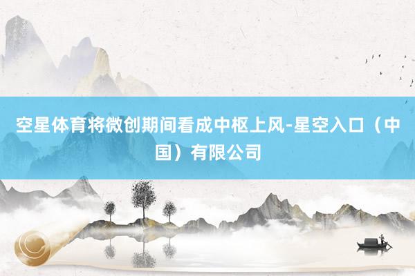空星体育将微创期间看成中枢上风-星空入口(中国)有限公司
