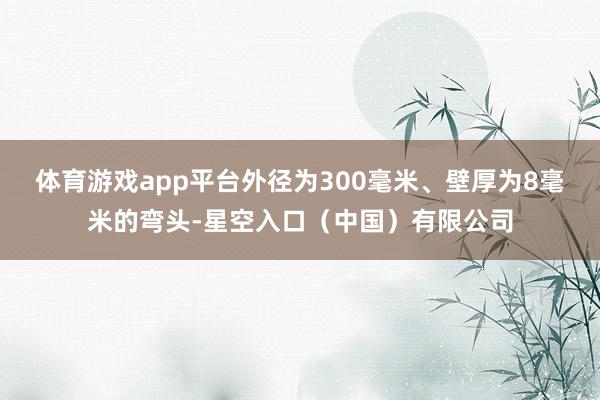 体育游戏app平台外径为300毫米、壁厚为8毫米的弯头-星空入口（中国）有限公司
